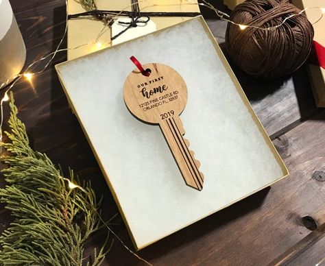 Ohio State Ornaments, Client Gifts Christmas, First Home Key, First Home Ornament, Key Ornament, Holiday Engagement, Real Estate Closing Gifts, Travel Christmas Gifts, Map Ornaments