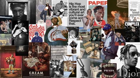 Hip hop moodboard, idea board, visual brainstorming Hiphop Style, Style Moodboard, Lil Yachty, Idea Board, Hip Hop Fashion, Poets, Culture Art, Mood Boards, Hip Hop