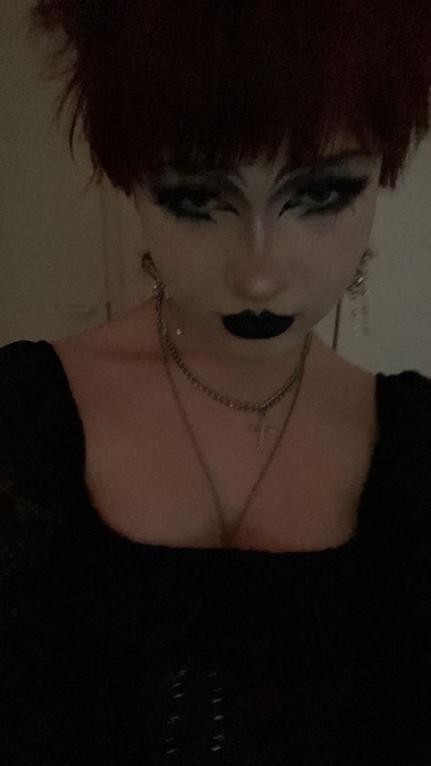 Its giving pookie frfr Baby Bat Makeup, Bat Makeup, Monolid Eye Makeup, Monolid Eyes, Goth Stuff, Moodboard Inspiration, Vampire Goth, Baby Bats, Alternative Makeup