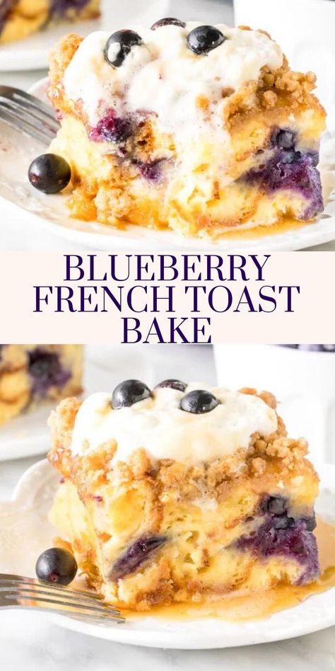 Easy Overnight Breakfast, Sweet Breakfast Casserole, Oven French Toast, Blueberry French Toast Bake, Easy Breakfast Dishes, Cinnamon Streusel Topping, French Appetizers, Blueberry French Toast Casserole, French Toast Casserole Overnight