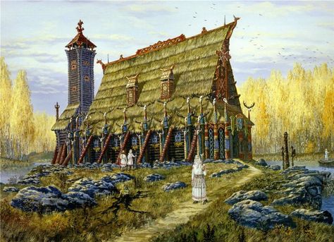 THE ART OF VSEVOLOD IVANOV – SOVEREIGN SONS OF HYPERBOREA Slavic Paganism, Slavic Mythology, Russian Painting, Russian History, Viking Art, Russian Art, Fantasy Landscape, Fantasy World, Art Wallpaper