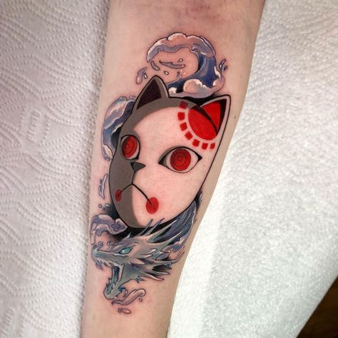 Jessica Penfold’s Instagram photo: “Tanjiro’s mask from Demon Slayer for my client Liam who sat amazingly for this piece. Thank you so much for trusting my to do your first…” Demon Slayer Tattoos, Demon Slayer Tattoo Ideas, Demon Slayer Tattoo, Ankh Tattoo, Slayer Tattoo, Tattoo Anime, Kitsune Mask, Tattoo Inspiration Men, Flash Tattoo Designs