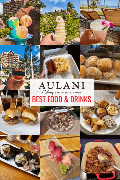 15 Best Food at Disney's Aulani Resort (2022) What To Pack For Disney Aulani, Disney Aulani Family Shirts, Oahu Food, Disney Aulani Resort, Disney Resort Hawaii, Disney Alauni Oahu Hawaii, Disney Hawaii, Passion Fruit Syrup, Nigiri Sushi