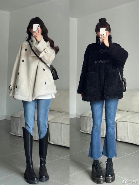 Korean Girl Winter Outfit, Winter Fashion Asian, Outfit Ideas Korean Winter, Winter Outfit Asian, Korean Cold Outfits, Asian Winter Fashion, Korea Winter Outfit, Korea Fashion Winter, Korea Winter Fashion