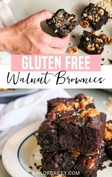 Oats Brownie Recipes, Walnut Flour Recipes, Gluten Free Desserts Oat Flour, Chocolate Oat Flour Cake, Vegan Oat Brownies, Gluten Free Walnut Brownies, Oat Flour Vegan Brownies, Oat Flour Recipes, Walnut Brownies