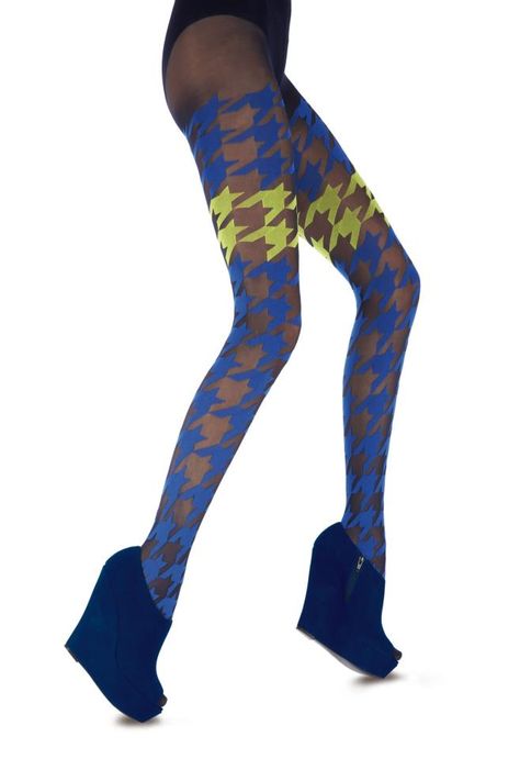 Blue Houndstooth Houndstooth Tights, Infamous, Fall Winter Outfits, Blue Hair, Fancy Dress, Hosiery, Winter Outfits, Tights, Stockings