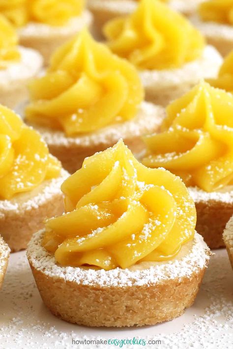 Lemon Bar Cookie Cups, Lemon Bar Cookies, Cup Recipes, Lemon Drop Cookies, Cookie Cups Recipe, Lemon Bars Easy, Snickerdoodle Cookie, Lemon Bar, Buttery Shortbread Cookies