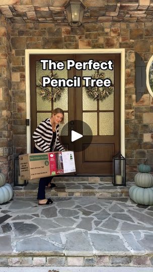 Half Christmas Tree Pencil, Pencil Christmas Tree Prelit, Best Place For Pencil Trees, How Big Topper For Pencil Tree, Pencil Christmas Tree Decor, Decorating A Pencil Christmas Tree, 9’ Pencil Tree, Pencil Tree, Pencil Trees