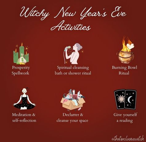 New Years Cleanse Ritual, New Year Magic Rituals, Pagan New Years Eve Traditions, Spells For The New Year, New Years Spiritual Rituals, New Year Rituals Ideas, Witch New Year, Witch Newyear, New Years Rituals Witch