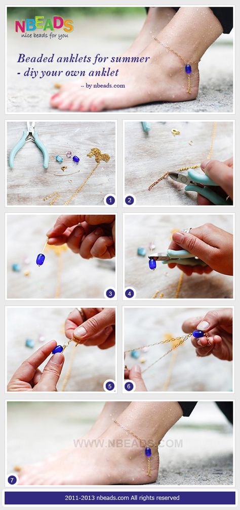 I Did This ,Its Simple , I Didnt Use A Ring, I Used Another Charm But Over All Its Simple And Easy. Diy Infographic, How To Make Anklets, Leg Bracelet, Bracelet Weaving, Anklets Diy, Leather Anklets, Ankle Bracelets Diy, Beautiful Anklet, Pearl Anklet