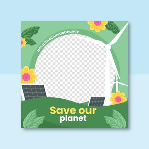 Flat climate change facebook frame for p... | Free Vector #Freepik #freevector #frame #facebook #social-media #nature Facebook Profile Frame Design Ideas, Facebook Frame Ideas, Pubmat Layout, School Newsletter Template Free, Pubmat Ideas, About Environment, Abc Font, School Newsletter Template, Facebook Frame