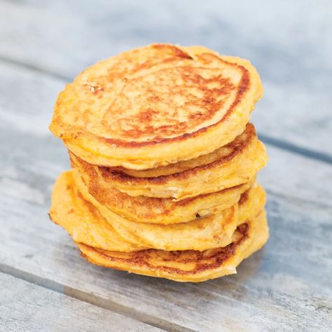 Butternut Squash and Goats Cheese Pancakes - Baby Led Feeding Butternut Squash Pancakes, Snacks For Toddlers, Most Nutritious Vegetables, Soups For Kids, Baby Led Feeding, Healthy Finger Foods, Butternut Squash Puree, Cheese Pancakes, Baby Led Weaning Recipes