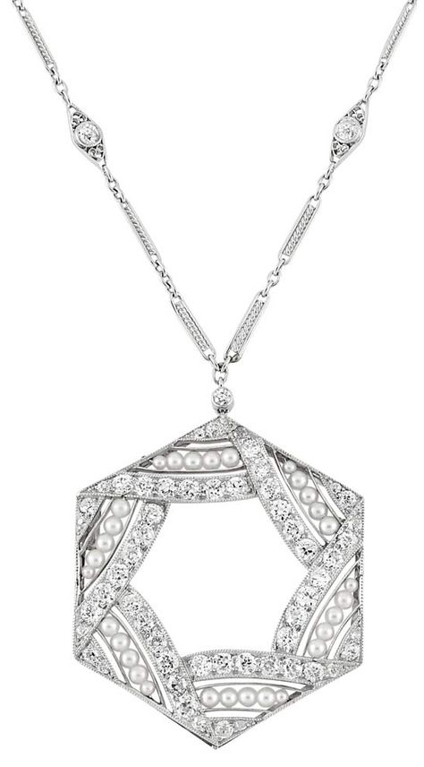 Art Deco Platinum, Seed Pearl and Diamond Pendant with Platinum and Diamond Chain Necklace. Circa 1920. Necklace Diamond Simple, Diamond Chain Necklace, Diamond Heart Pendant Necklace, Pearl Chain Necklace, Diamond Chain, Deco Jewelry, Art Deco Diamond, Seed Pearl, Wire Work