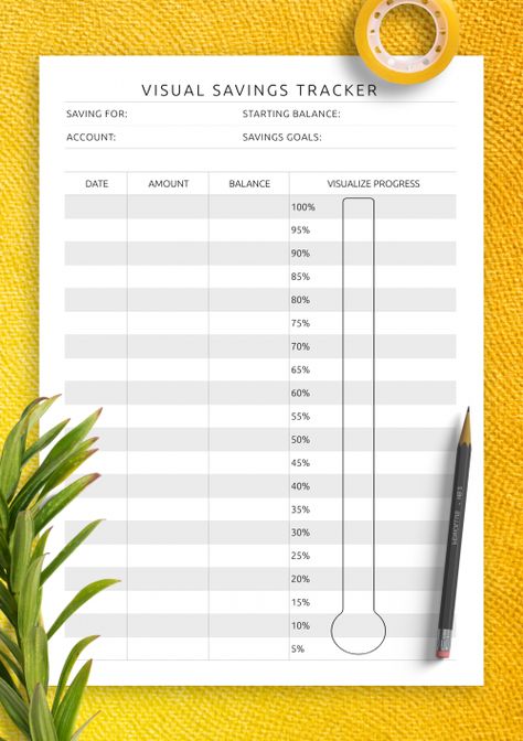 Visual Savings Tracker, Savings Tracker Template, Saving Tracker, Tracker Template, Spreadsheet Template, Saving Goals, Savings Tracker, Template Google, Pdf Templates