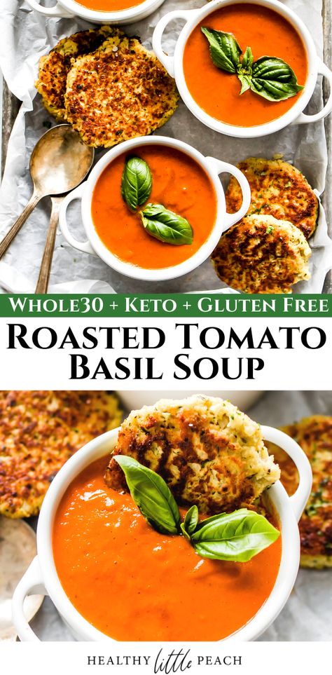 Whole30 Tomato Soup, Whole 30 Tomato Basil Soup, Whole 30 Tomato Soup, Paleo Tomato Soup, Soup Whole 30, Healthy Tomato Soup, Whole30 Soup, Whole 30 Soup, Healthy Little Peach