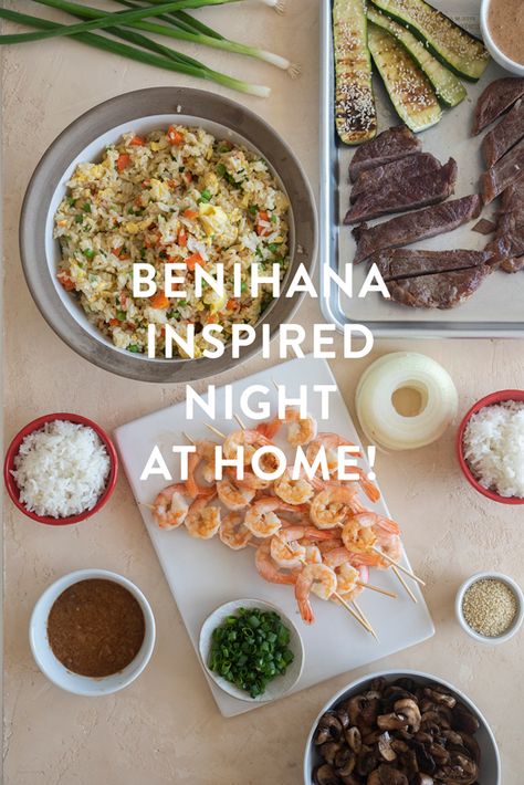 BENIHANA BOWLS! Benihana Recipes, Menu Recipes, Steak And Shrimp, Healthier Options, Asian Foods, Cat Recipes, Dinner Dishes, A Magazine, Dinner Menu