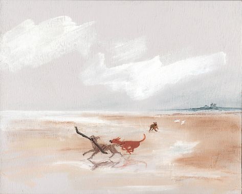 Dogs on Beaches — Jenny Bloomfield Illustration Jenny Bloomfield, Dogs On Beach, Dorm Pictures, Dog Finds, Watercolor Dogs, Scruffy Dogs, Beach Drawing, Dog Running, Beach Illustration