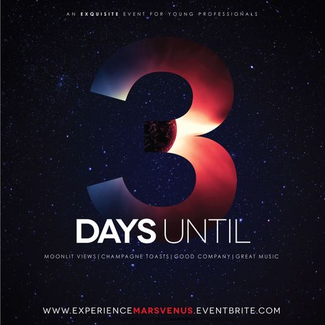 Client: The Fifty/Fifty; MARS|VENUS event - Countdown Flyer (3) Event Teaser Poster, Event Countdown Design, Event Countdown Poster Design, Count Down Post Design, Countdown Poster Design, Countdown Flyer Design, Fliers Design, Event Ads, Countdown Poster