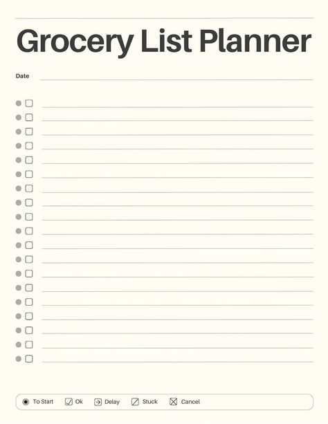 Simple Grocery List, Grocery List Planner, Grocery Checklist, Grocery Planner, Food Shopping List, Planner Lettering, List Planner, Grocery List Printable, Shopping List Grocery