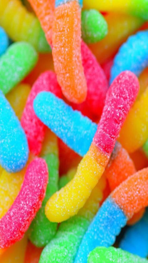 Gummy worm background Candy Pictures, Gummy Worms, Food Backgrounds, Food Wallpaper, Boxing Day, Colorful Candy, Candy Store, Candy Shop, Gummy Bears