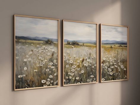 Landscape Vintage, Wildflower Field, Grand Art Mural, Vintage Landscape, Types Of Printer, Wall Spaces, I'm Happy, Vintage Wall Art, Vintage Wall