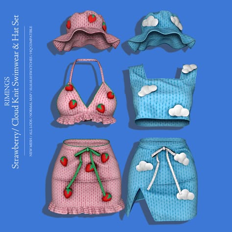 The Sims 4 Kids, Sims 4 Challenges, The Sims 4 Pc, Sims 4 Anime, Sims 4 Cas Mods, Knit Swimwear, Pelo Sims, The Sims 4 Packs, Free Sims 4