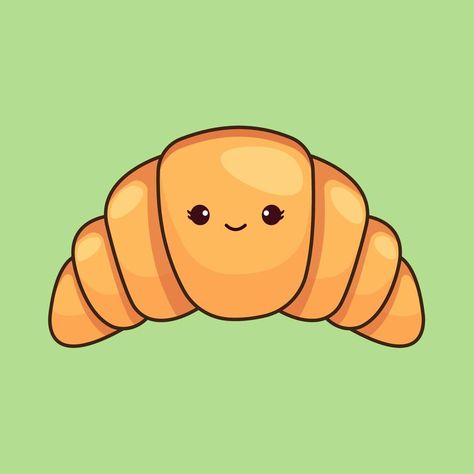 Cute Croissant Illustration Croissant Cartoon, Kawaii Croissant, Croissant Clipart, Croissant Tattoo, Croissant Drawing, Croissant Illustration, Cute Croissant, Croissant Art, Tufting Diy