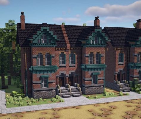 Minecraft British House, Minecraft Townhouse Tutorial, Minecraft Terraced House, Victorian Minecraft Houses, Minecraft Courthouse, Minecraft Warehouse, Minecraft Victorian House, Minecraft Townhouse, Minecraft Town Square