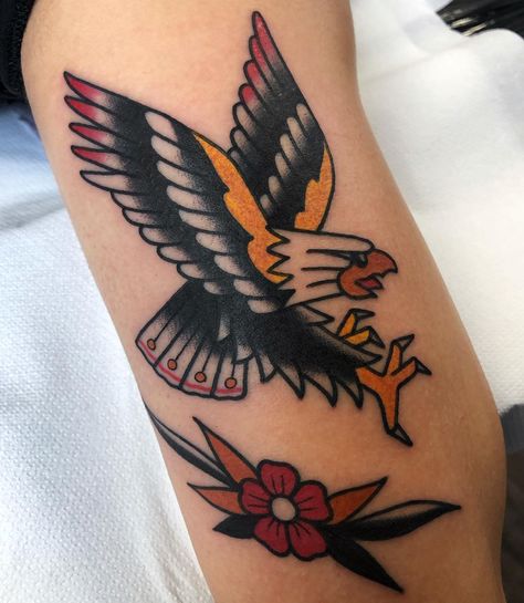 Traditional Nautical Tattoo, Sailor Jerry Tattoo, Traditional Eagle Tattoo, Jerry Tattoo, American Traditional Tattoos, Unique Small Tattoo, Sailor Jerry Tattoos, Nautical Tattoo, Eagle Tattoos