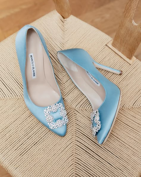 Light Blue Manolo Blahnik Shoes, Blue Manolo Blahnik Shoes, Blue Manolo Blahnik, Wedding Shoes Blue, 30 November, Classy Shoes, Blahnik Shoes, Manolo Blahnik Shoes, Elegant Shoes