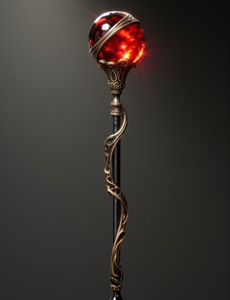 Staff Rpg, Magic Staff Fantasy Art, Staff Designs Magic, Magical Staff Fantasy, Sceptre Royal, Magic Staff, Dragon Staff Fantasy Art, Dark Staff Magic, Magic Wand Concept Art