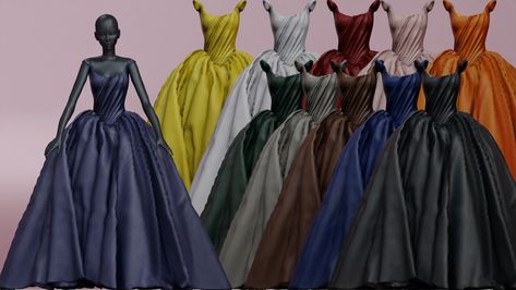 Sims 4 Cc Ball Gowns, Sims 4 Ball Gown, Ts4 Mod, 4 Piercings, Royal Ball Gowns, Ts4 Clothes, Sims 4 Piercings, Taffeta Gown, Alpha Cc