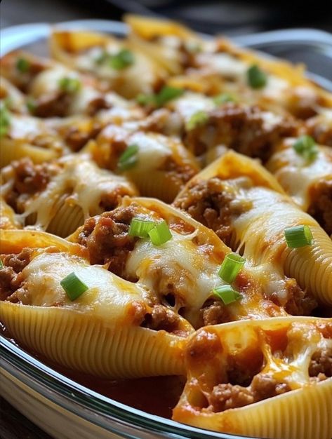 Taco Stuffed Shells Enchilada Shells Stuffed, Stuffed Shells Taco Recipe, Cheesy Stuffed Taco Shells, Stuffed Taco Shells, Taco Stuffed Shells Recipe, Stuffed Pasta Shells Recipe, Mashed Potato Cake Recipe, Mexican Stuffed Shells, Taco Shell Recipe