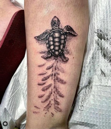 Upside Down Turtle Tattoo, Masculine Turtle Tattoo, Maui Sea Turtle Tattoo, Animal Tattoo Ideas Female, Sea Turtle Hatching Tattoo, Sea Turtle Beach Tattoo, Hawksbill Sea Turtle Tattoo, Sea Turtle Ocean Tattoo, Turtle Leg Tattoo