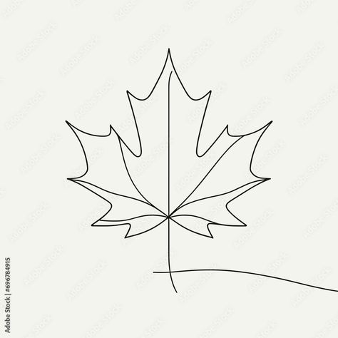 Download Continuous contour of maple leaf in one line Stock Illustration and explore similar illustrations at Adobe Stock. Simple Maple Leaf Tattoo, Maple Leaf Vector, Maple Leaf Drawing, Dad Tattoo, Leaf Tattoo, Leaf Outline, Leaf Illustration, Dad Tattoos, Wrist Tattoos For Women