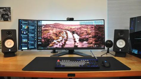 Executive Desk Dual Monitors, Corner Desk Dual Monitors, Dual 34 Inch Monitor Setup, Lg Dualup Monitor Setup, Dual Ultra Wide Monitor Setup, Double Curved Monitor Setup, Dual Screen Setup, Wide Screen Monitor Setup, Dual Ultrawide Monitor Setup