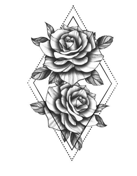 Diamond Shape With Flowers Tattoo, Abstract Flower Tattoos, Finger Tattoos Words, Geometric Rose Tattoo, Tattoo Style Art, Desenho Tom E Jerry, Egyptian Tattoo Sleeve, Rose Tattoos For Women, Saved Tattoo