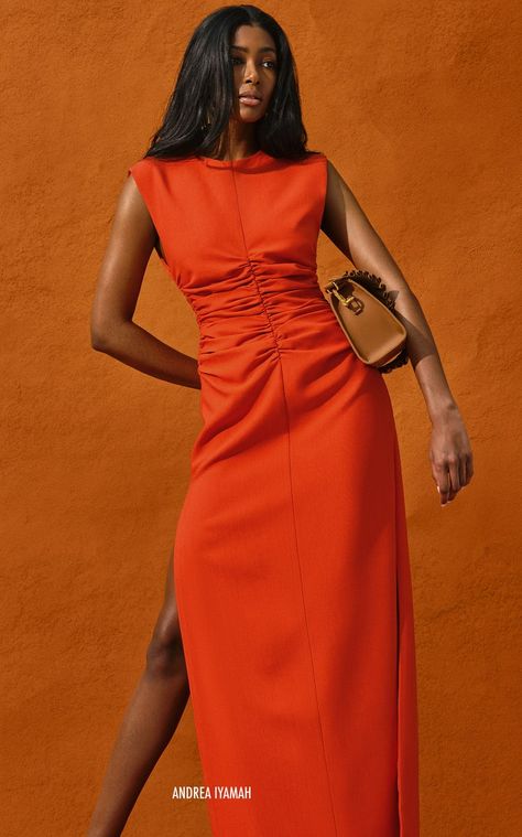 Dress 2023 Trend, 2023 Summer Dress, Gathered Maxi Dress, Andrea Iyamah, Resort 2023, Ankle Length Skirt, Resort Fashion, Gathered Dress, Dresses 2023