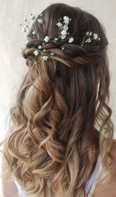 fairytale hairstyle, bridal hairstyle, wedding hairstyles, bridal hairstyle ideas, wedding hairstyle brides, updo hairstyles, ethereal updos, wedding updo hairstyles Hairstyles For Long Sleeve Wedding Dress, Spring Bride Hairstyles, Brides Updo Hairstyles, Wedding Hairstyles Brown Hair, Whimsical Wedding Hair, Brides Updo, Bridal Hairstyle Ideas, Wedding Hairstyles With Flowers, Wedding Updo Hairstyles