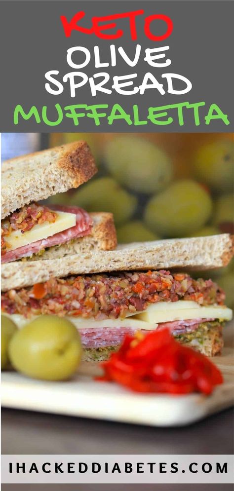 Keto Olive Spread Muffaletta Muffaletta Olive Spread Recipe, Muffaletta Salad, Muffaletta Recipe, Sandwich Spreads, Olive Spread, Low Carb Crackers, Olive Salad, Carrots Celery, Italian Olives