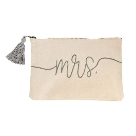 Mud Pie Mrs Canvas Bag Bridal Pouch, Canvas Bridal, Bridal Emergency Kits, Canvas Zipper Pouch, I Do Crew, Canvas Clutch, Everyday Gifts, Mini Canvas, Mud Pie