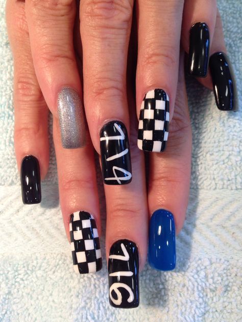 Dirt Bike Nails, Racing Nails Dirt Track, Moto Nails, Racing Nails, Nail Deaigns, Gray Nail, Christmas Gel, Bmx Racing, Amazing Nails