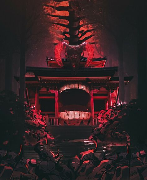 Bg edit, give credits if you use it 🖤 Malovalent Shrine Sukuna, Malovent Shrine Sukuna, Malevolent Shrine Tattoo, Sukuna Malovent Shrine, Sukuna Throne, Malevolent Shrine Wallpaper, Sukuna Background, Baki Body, Sukuna Aesthetic