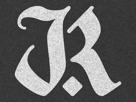 Blackletter 'JR' Monogram by Derek Munn Jr Logo Design Letter, Jr Monogram, Fashion Typography Design, Jr Tattoo, Beard Logo Design, Jr Logo, J Logo, Alphabet Tattoo Designs, Tattoo Lettering Styles