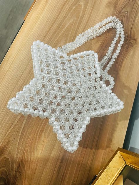 Star Bead Bag Bead Shoulder Bag Bead Women's Handbag - Etsy Kandi Inspo, Hand Beaded Bag, Бисер Twin, Wire Wrap Jewelry Designs, Bead Crafts Diy, Preppy Jewelry, Crystal Bags, Bead Charms Diy, Girly Bags