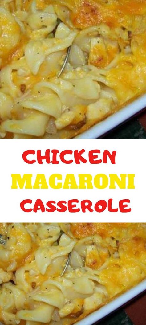 Chicken Macaroni Casserole, Chicken Macaroni, Macaroni Casserole, Easy Chicken Casserole Recipes, Bacon Fried Cabbage, Can Chicken Recipes, Chicken Casserole Easy, Cheesy Casserole, Cream Of Celery Soup