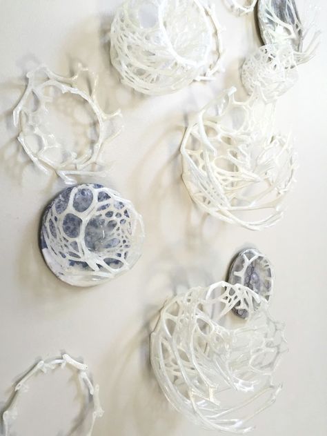 Leisa Rich, Printed Concrete, Organic Sculpture, Organic Structure, Plaster Sculpture, Textiles Projects, Generative Design, Free Motion Embroidery, Plastic Art