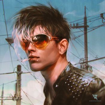 Wacom Cintiq, Arte Cyberpunk, Male Character, Male Artist, Modern Fantasy, Foto Inspiration, Digital Portrait, Male Art, Boy Art