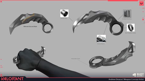 ArtStation - VALORANT // CHAMPIONS 2021 Karambit - Concept Art, Andrew Orozco Valorant Reaver Karambit, Cyberpunk Design, Types Of Swords, Butterfly Knife, Karambit Knife, Concept Artist, Swords, Loki, Concept Art