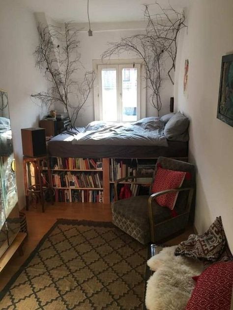 poetical photos. on X: "https://t.co/UV5jbMRM6f" / X Bedroom Into Library, Bookshelf Bedframe, Bed Library, Small Library, Bookshelf Bed, Appartement Design, Aesthetic Rooms, Dreamy Room, Cozy Place